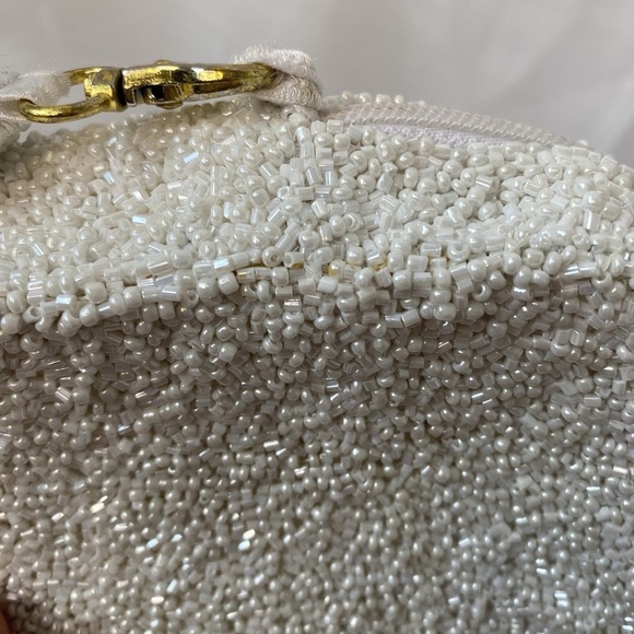 Tiana Beaded White with Gold Star Beaded Bag with Cross Body Strap - Picture 7 of 13